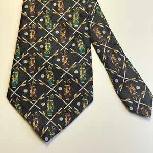 Vintage A. Rogers Golf Bag Necktie Mens Sporty Preppy Country Club 59" x 4" Work